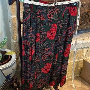 🏵️Bechamel Red and Green A-Line Skirt with pockets Valentine